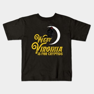 West Virginia Is For Cryptids Mothman Design Kids T-Shirt